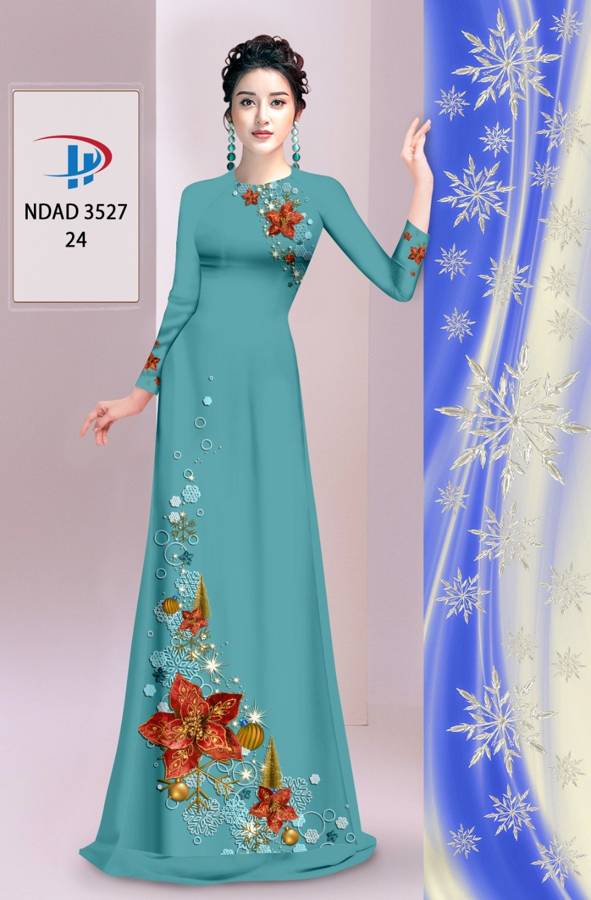 Vải Áo Dài Hoa In 3D AD NDAD3527 7